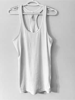 Under Armour HeatGear White Ribbed Racerback Tank XL Athletic Gym Top